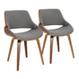 Fabrizzi - Mid-Century Modern Dining / Chair (Set of 2) - Walnut / Gray - Furniture Home Direct