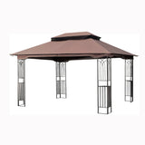 13 0 Outdoor Patio Gazebo Canopy Tent With Ventilated Double Roof And Mosquito Net (Detachable Mesh Screen On All Sides) Suitable For Lawn Garden Backyard And Deck Top - Brown - Furniture Home Direct
