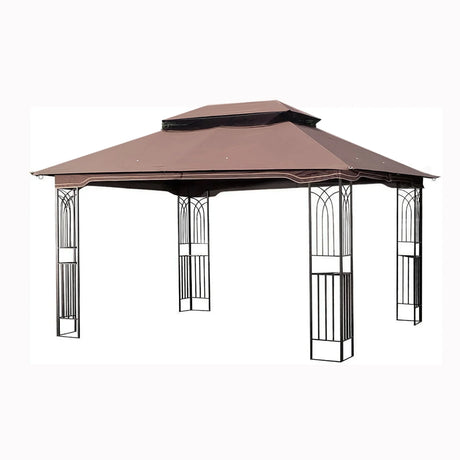 13 0 Outdoor Patio Gazebo Canopy Tent With Ventilated Double Roof And Mosquito Net (Detachable Mesh Screen On All Sides) Suitable For Lawn Garden Backyard And Deck Top - Brown - Furniture Home Direct