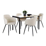 Fuji Boyne - 5 Piece Contemporary Dining Set - Black / Natural / Cream - Furniture Home Direct