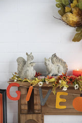 Resin Standing & Lying Down Squirrel Rustic, For Harvest Festival Fall Festival & Thanksgiving Table Decorations (Set of 2) - Antique Cream - Furniture Home Direct