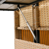 Outdoor Sectional with 2 Extendable Side Tables and Washable Covers - Brown - Furniture Home Direct