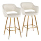 Margarite - Contemporary Fixed Height Counter Stool With Footrest (Set of 2) With Square - Furniture Home Direct