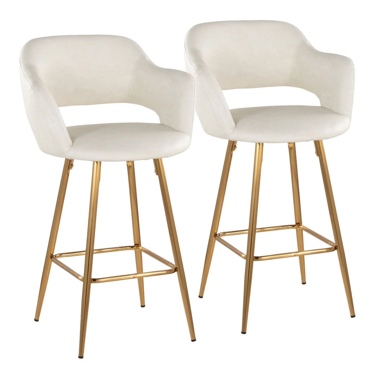 Margarite - Contemporary Fixed Height Counter Stool With Footrest (Set of 2) With Square - Furniture Home Direct