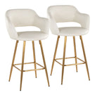 Margarite - Contemporary Fixed Height Counter Stool With Footrest (Set of 2) With Square - Furniture Home Direct