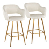 Margarite - Contemporary Fixed Height Counter Stool With Footrest (Set of 2) With Square - Furniture Home Direct