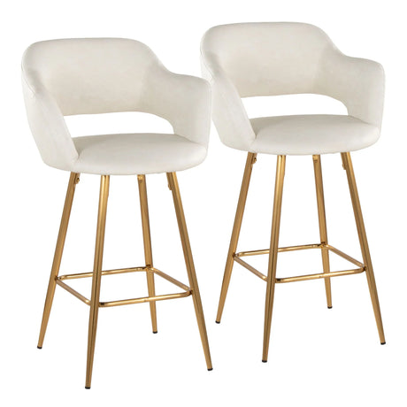 Margarite - Contemporary Fixed Height Counter Stool With Footrest (Set of 2) With Square - Furniture Home Direct