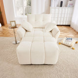 Ergonomic Single Seater Sofa With Ottoman, High Resilience Support Cushions - Furniture Home Direct