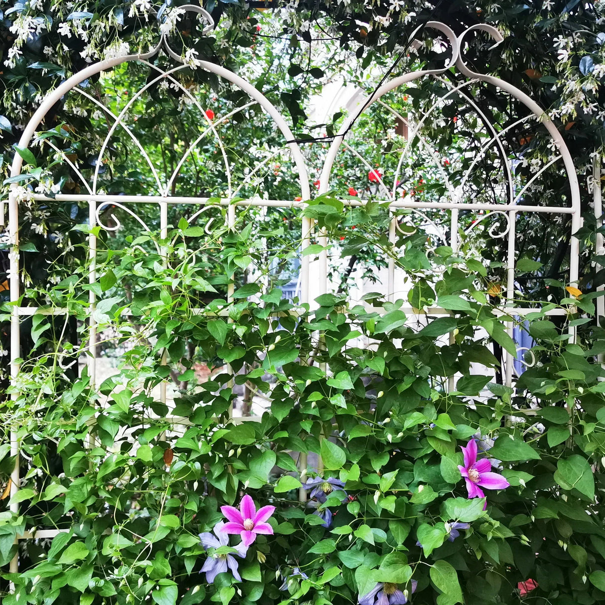 Metal Garden Rustproof Trellis For Climbing Plants Outdoor Flower Support - Furniture Home Direct