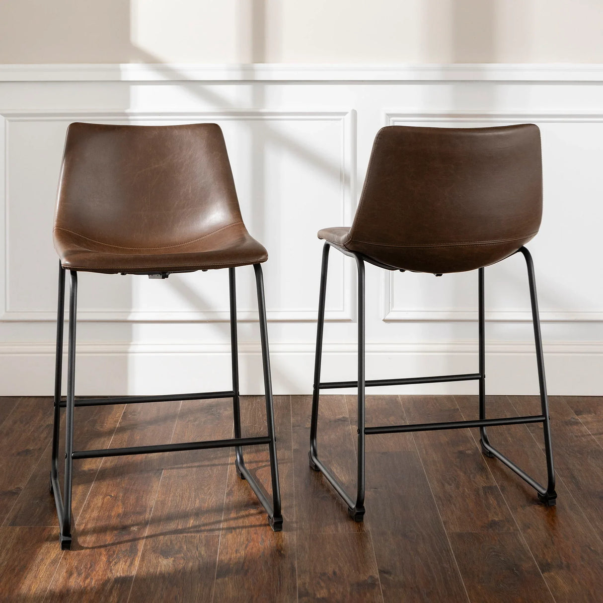 Industrial Counter Stools (Set of 2) - Furniture Home Direct