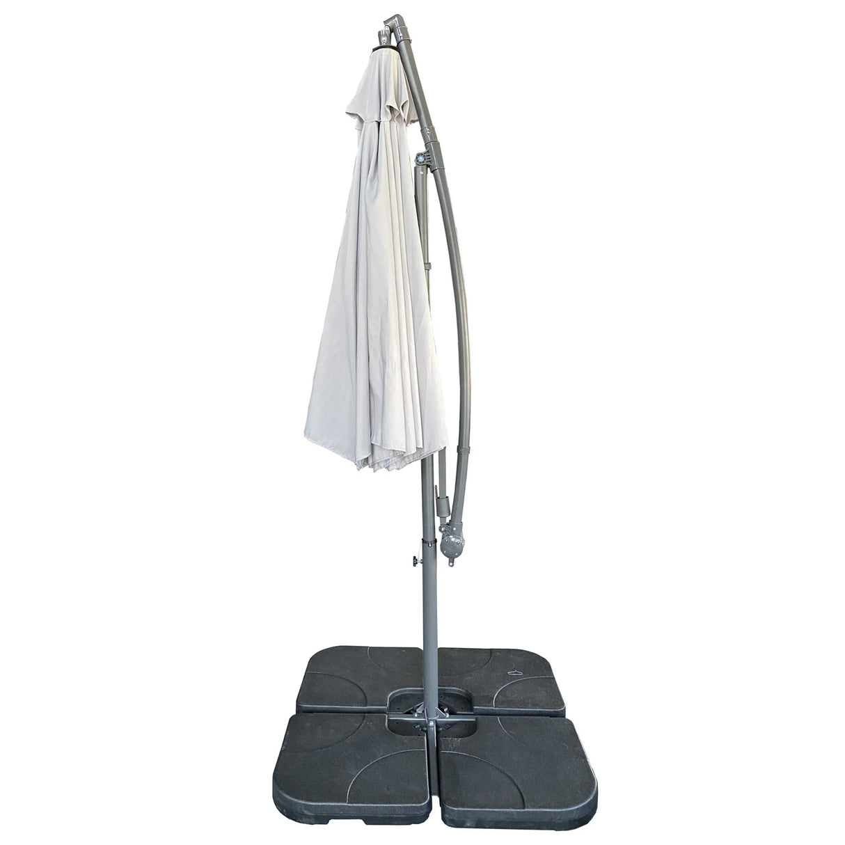 10 Ft Offset Cantilever Patio Umbrella With Crank And Tilt Adjustment For Pool, Deck, And Garden - Gray - Furniture Home Direct