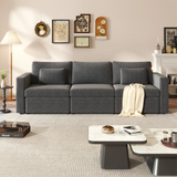 Modern Cotton Linen Modular Sectional Sofa, with Pillows - Dark Gray - Furniture Home Direct