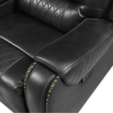 Sectional Sofa Manual Reclining With LED Light Strips Black - Furniture Home Direct