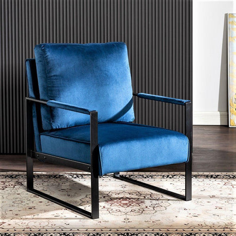 Classic Mid Century Modern Accent Chair With Durable Square Metal Frame, Armchair - Furniture Home Direct