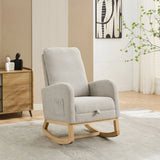 Rocking High Back Glider Chair With Retractable Footrest, Side Pocket - Furniture Home Direct
