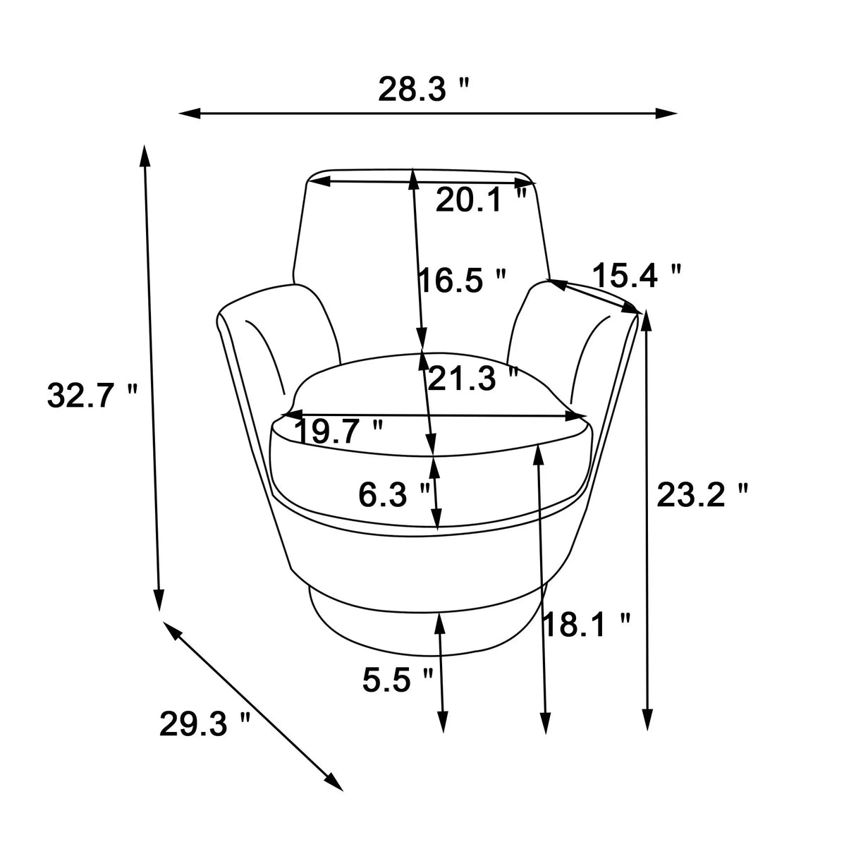 Teddy Swivel Barrel Chair, Swivel Accent Chairs Armchair For Living Room - Furniture Home Direct