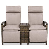Outdoor Reclining Chaises With Built-in Storage Table - Furniture Home Direct