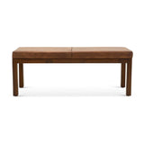 Austin - Antique Leather Bench With Lines - Antique Brown / Brown / Rustic / Tan - Furniture Home Direct