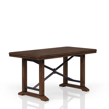 Casual Counter Height Double Pedestal Dining Table - Brown - Furniture Home Direct
