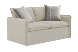 Upendo - Pattern Linen Loveseat With 2 Toss Pillows - Beige - Furniture Home Direct