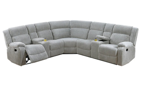 Sectional Sofa Corduroy Oversized Curved Lounge Ash - Furniture Home Direct