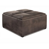 Avalon - Upholstered Square Coffee Table Storage Ottoman - Furniture Home Direct