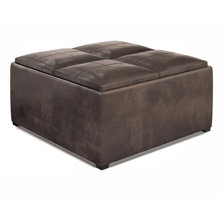 Avalon - Upholstered Square Coffee Table Storage Ottoman - Furniture Home Direct