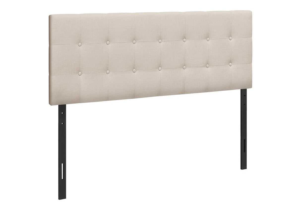 Queen Size, Bed Headboard Only, Upholstered Transitional - Beige - Furniture Home Direct