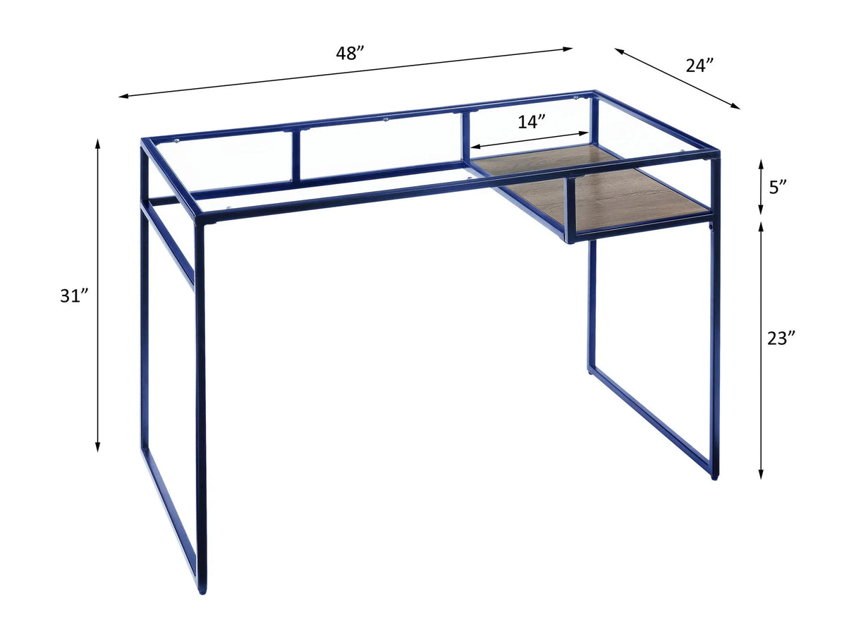 Yasin - Glass Top Writing Desk - Furniture Home Direct
