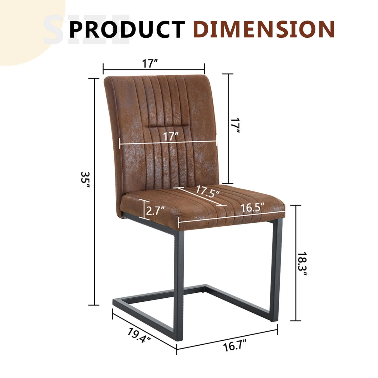 Ergonomic Technology Fabric Dining Chairs With Black Metal Legs, Comfortably Simple Design, (Set of 4) - Brown - Furniture Home Direct