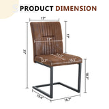 Ergonomic Technology Fabric Dining Chairs With Black Metal Legs, Comfortably Simple Design, (Set of 4) - Brown - Furniture Home Direct