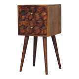 Mini Cube Carved 2 Drawer Nightstand - Furniture Home Direct