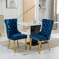 Nikki - Modern, High-End Tufted Solid Wood Contemporary Velvet Upholstered Dining Chair With Golden Stainless Steel Plating Legs, Nailhead Trim (Set of 2) - Furniture Home Direct