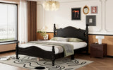 Platform Bed Full Size Wood Frame With Slat Support Black - Furniture Home Direct