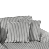 Sectional Sofa Oversized U Shaped Corduroy Fabric Gray - Furniture Home Direct