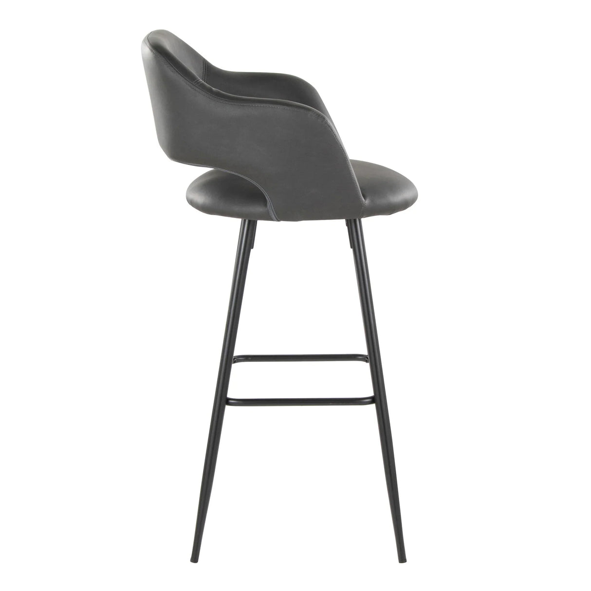 Margarite - Contemporary Fixed Height BarStool With Square Footrest (Set of 2) - Furniture Home Direct