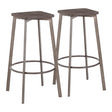 Clara - Industrial Square Barstool (Set of 2) - Espresso - Furniture Home Direct