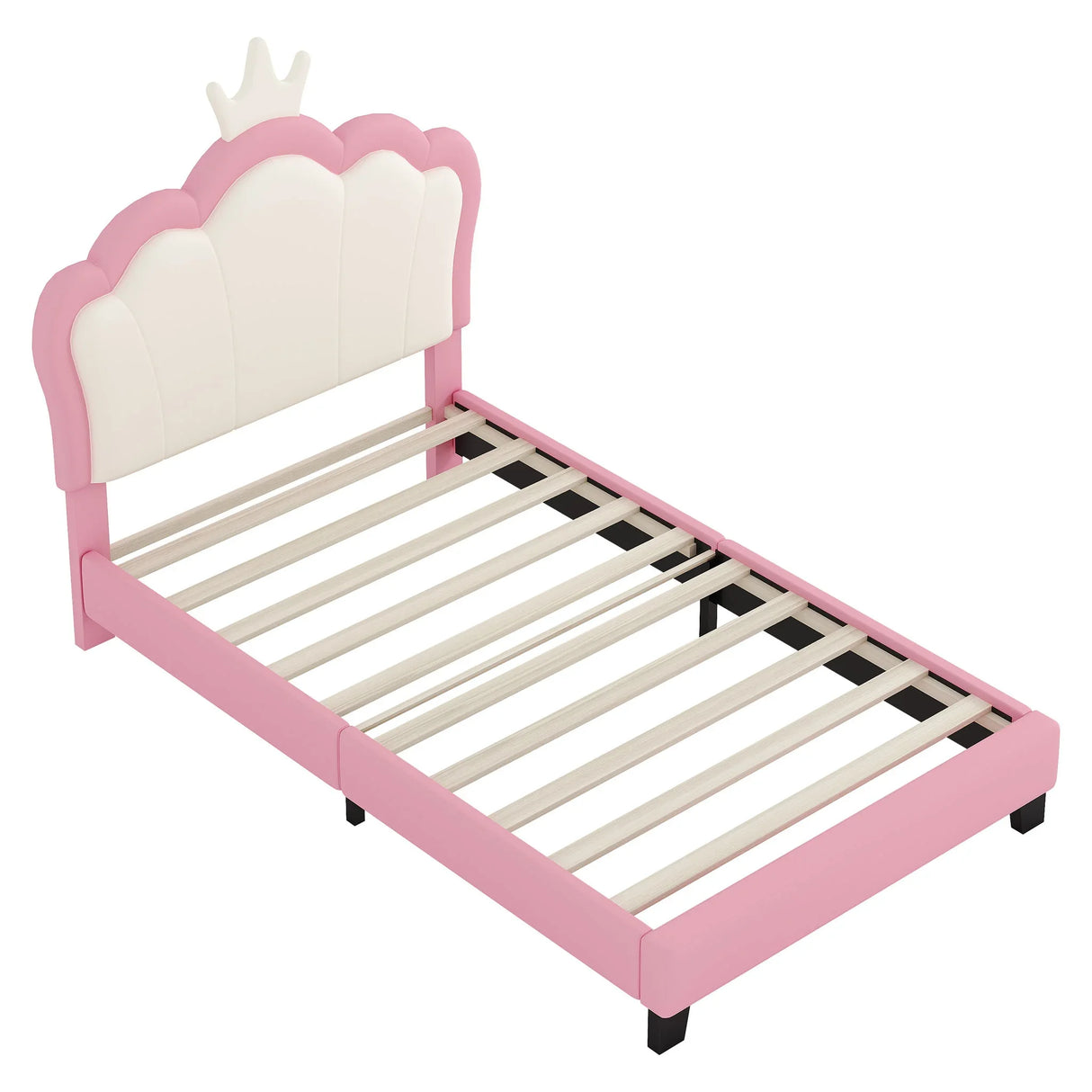 Upholstered Princess Platform Bed With Crown Headboard - Furniture Home Direct
