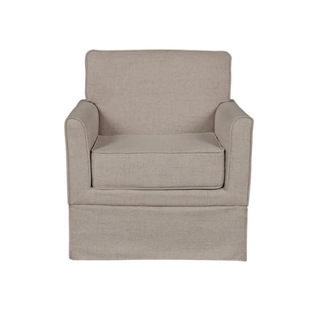 Timeless Slipcover Accent Armchair With Track Arm Silhouette Upholstered - Light Brown - Furniture Home Direct