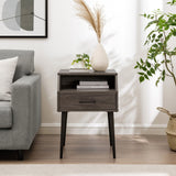 Contemporary Angled Nightstand - Slate Gray - Furniture Home Direct