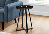 Round Marble Look, Contemporary & Modern Side Table - Black - Furniture Home Direct
