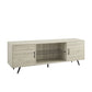 Mid-Century Modern 2 Door TV Stand With Glass Shelf - Furniture Home Direct