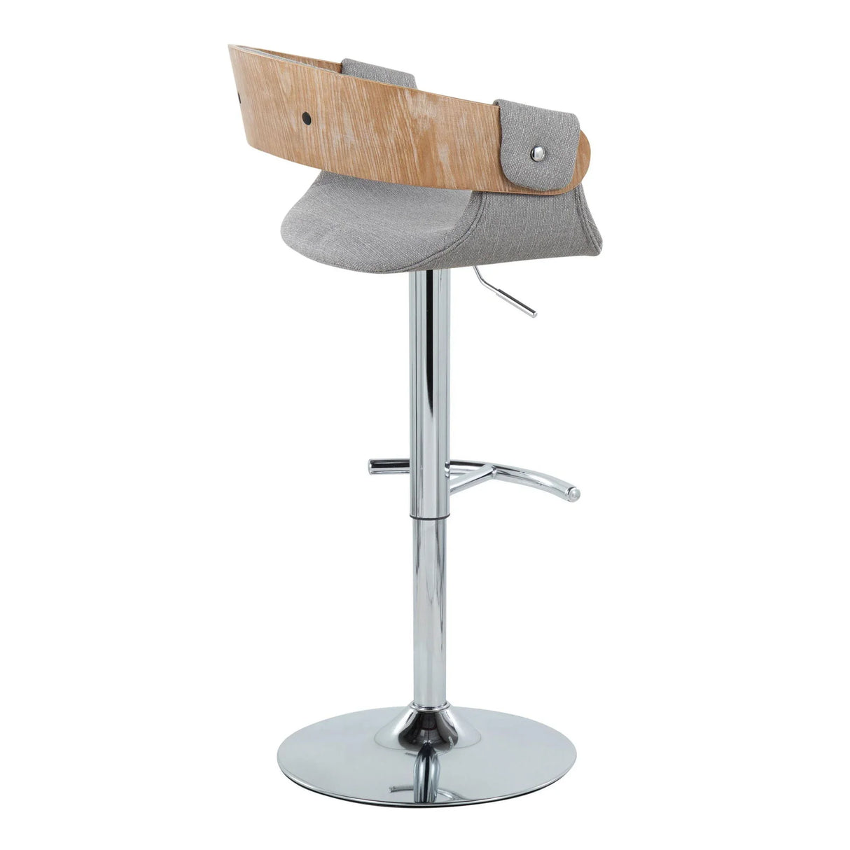 Elisa - Mid Century Modern Adjustable Barstool With Swivel With Rounded T Footrest (Set of 2) - Furniture Home Direct
