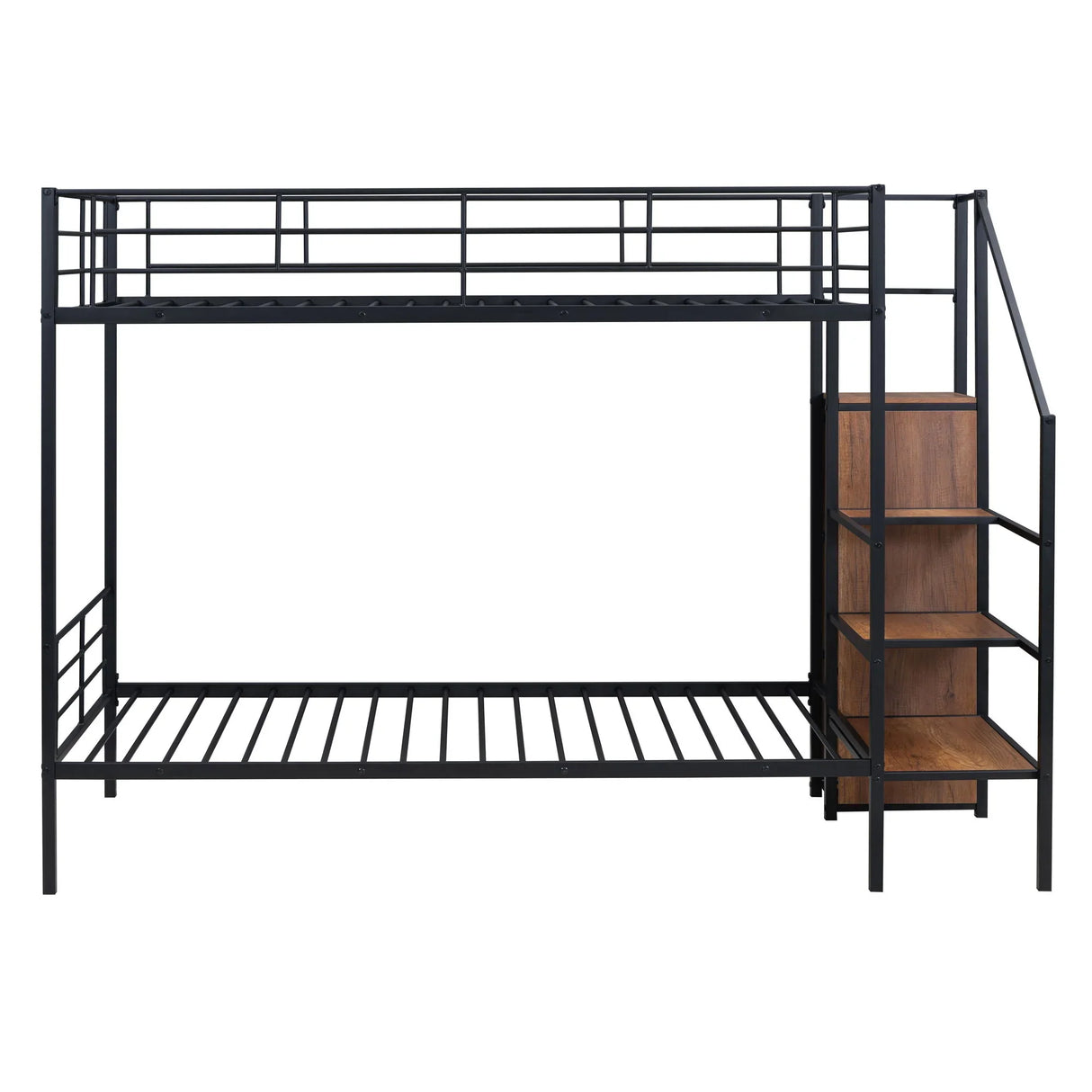 Bunk Bed With Lateral Storage Ladder And Wardrobe - Furniture Home Direct