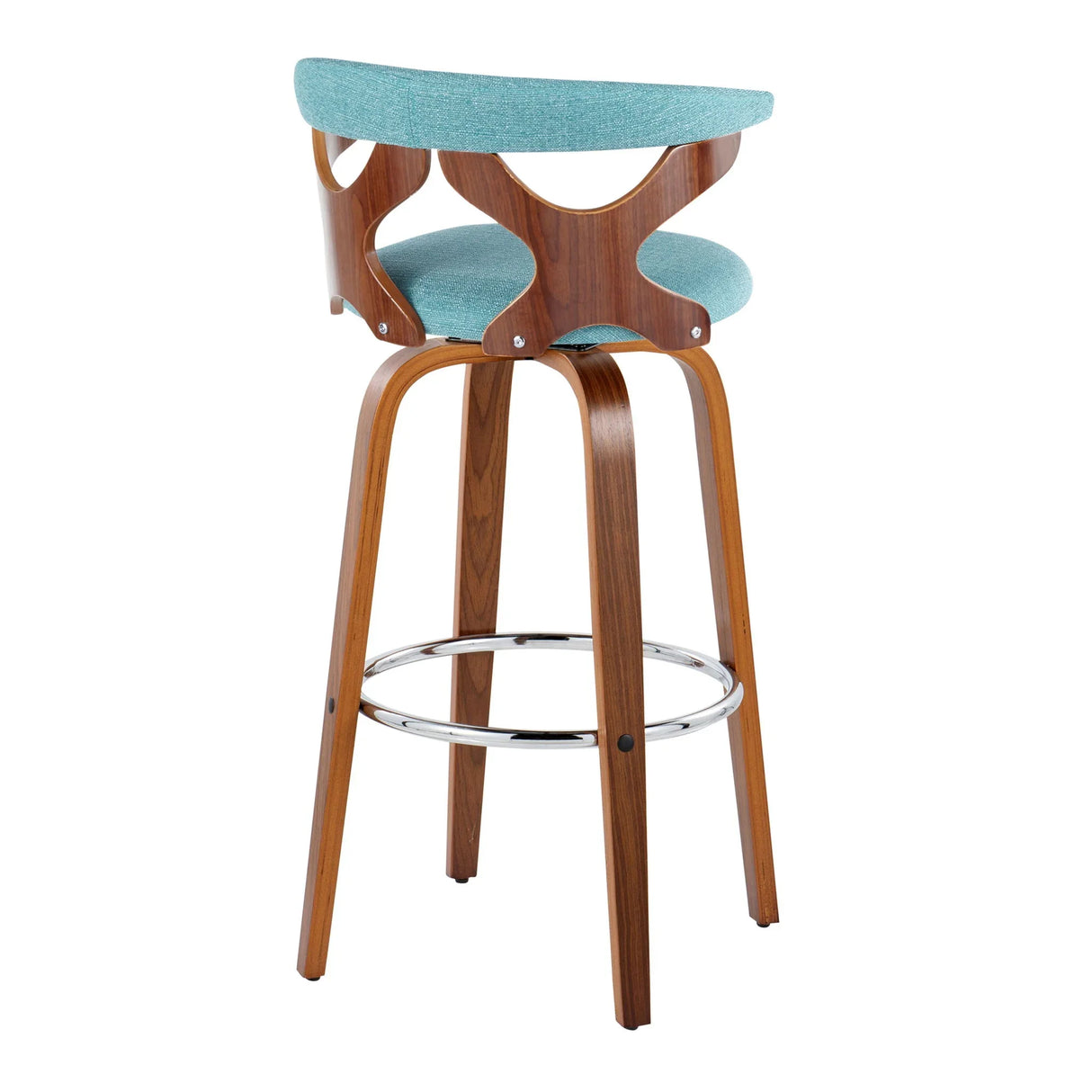 Gardenia - Mid Century Modern Fixed Height Barstool With Swivel With Round Footrest (Set of 2) - Furniture Home Direct