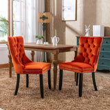 Nikki - Modern, High-End Tufted Solid Wood Contemporary Velvet Upholstered Dining Chair With Wood Legs Nailhead Trim (Set of 2) - Furniture Home Direct