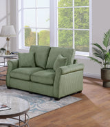 2 PC Living Room Set Including Sofa and love Seat With Pillows -Sage Green - Furniture Home Direct