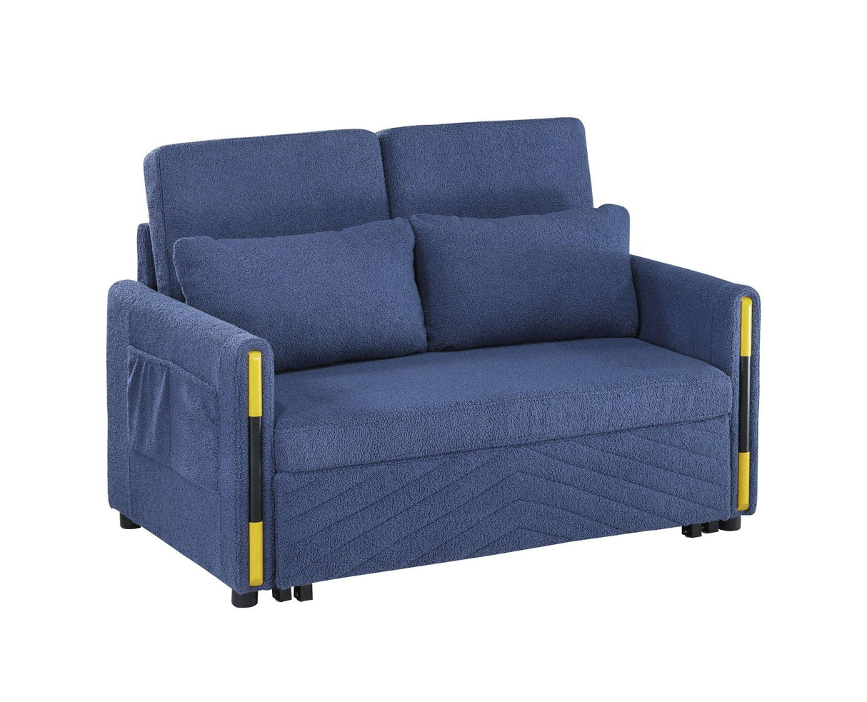 Percy - Teddy Velvet Sleeper Loveseat With Dual-Pull Sleeper Design - Furniture Home Direct
