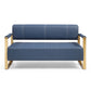 Modern Upholstery Accent Loveseat Sofa For Living Room 2 Seater With Golden Metal Arms - Furniture Home Direct