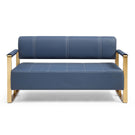 Modern Upholstery Accent Loveseat Sofa For Living Room 2 Seater With Golden Metal Arms - Furniture Home Direct